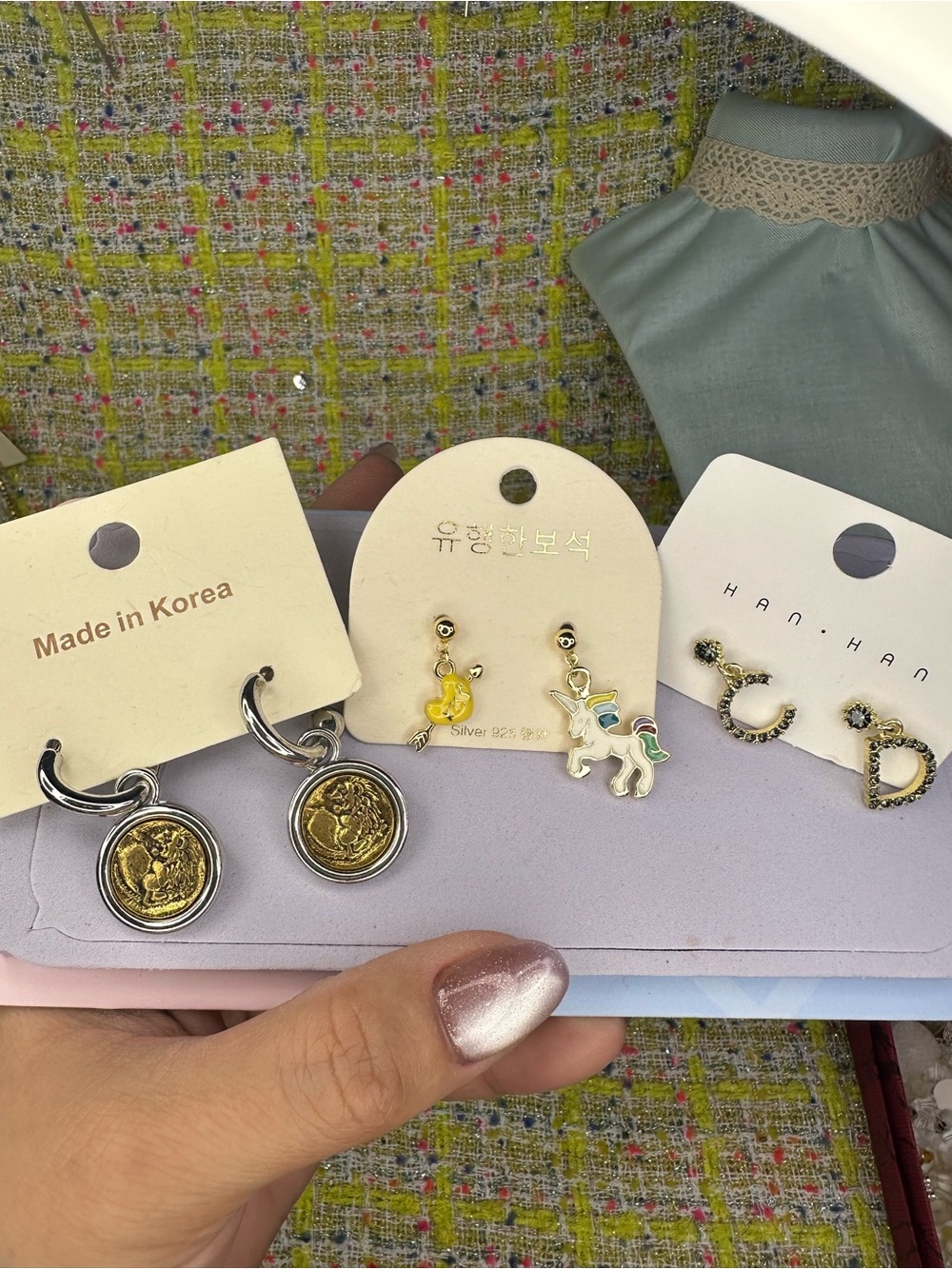 3 pairs Assorted Women’s Earring Set - Gold, Silver, and Multicolor Accents